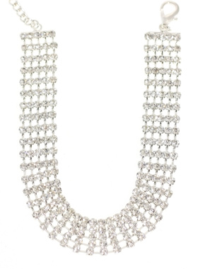 5 Row Crystal Dog Necklace