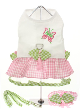 Butterfly Harness Dress, Lead & Hat