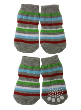 Grey & Stripey Pet Socks