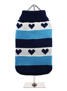 Blue Hearts Striped Sweater