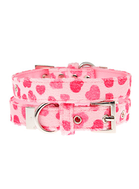 Pink Hearts Fabric Collar