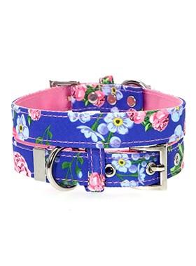Pink / Blue Floral Burst Fabric Collar