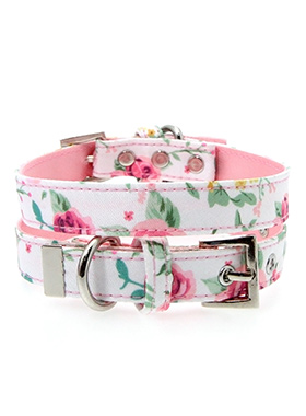 Pink Floral Cascade Fabric Collar
