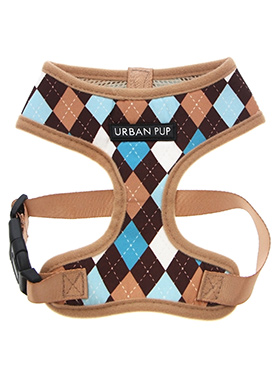 Brown & Blue Argyle Harness