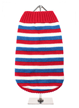 Red, White & Blue Striped Sweater