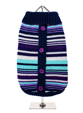 Purple Striped Mod Sweater