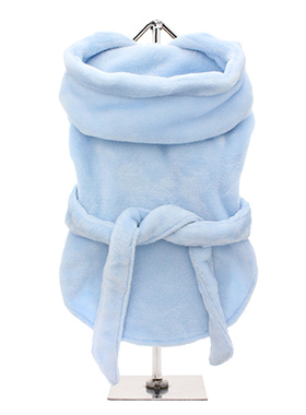 Blue Plush & Fluffy Terry Bathrobe