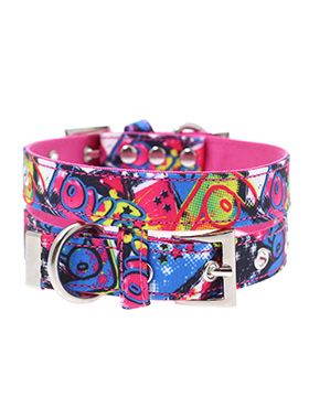 Pink Graffiti Fabric Collar
