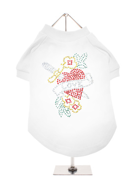 Love Heart GlamourGlitz Dog T-Shirt