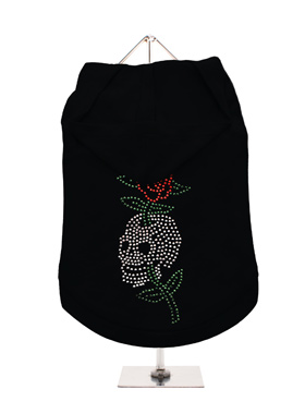 GlamourGlitz Skull & Rose Dog Hoodie