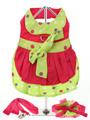 Hot Pink & Polka Dot Harness Dress, Lead & Hat