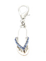 Flip Flop Dog Collar Charm (Blue Crystals)